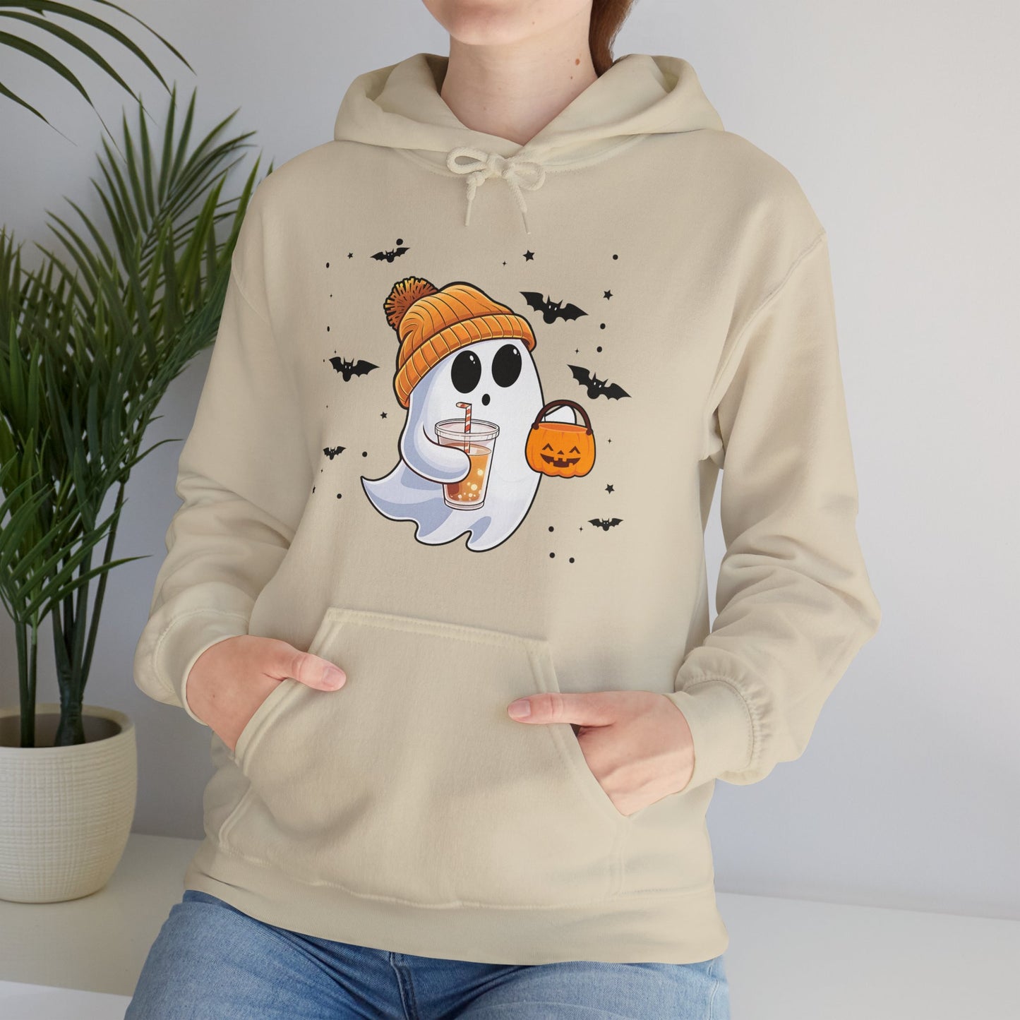 Trick or Treat Ghost Unisex Hooded Sweatshirt