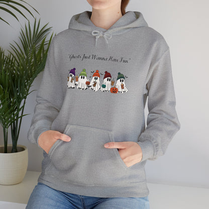 Ghosts Having Fun Unisex Hooded Sweatshirt