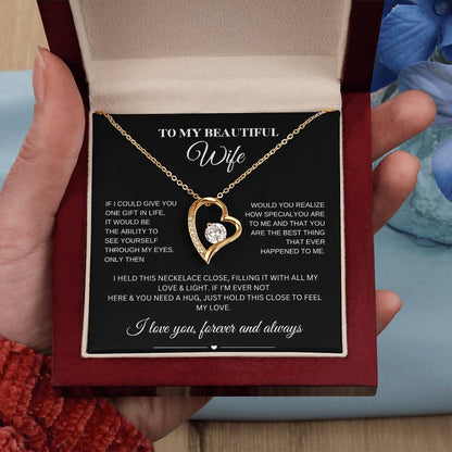 Forever Love Necklace for My Wife – A Symbol of Eternal Love & Devotion (Black Message Card)