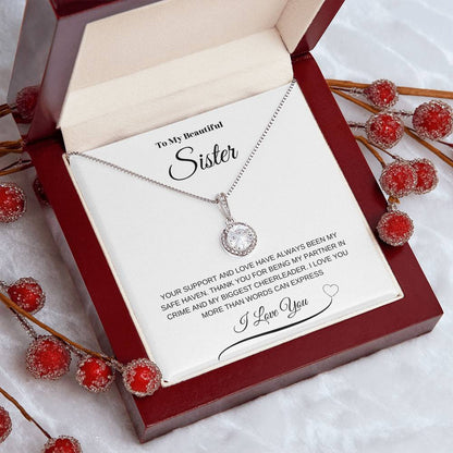 "To My Beautiful Sister" Eternal Hope Necklace (White Message Card)