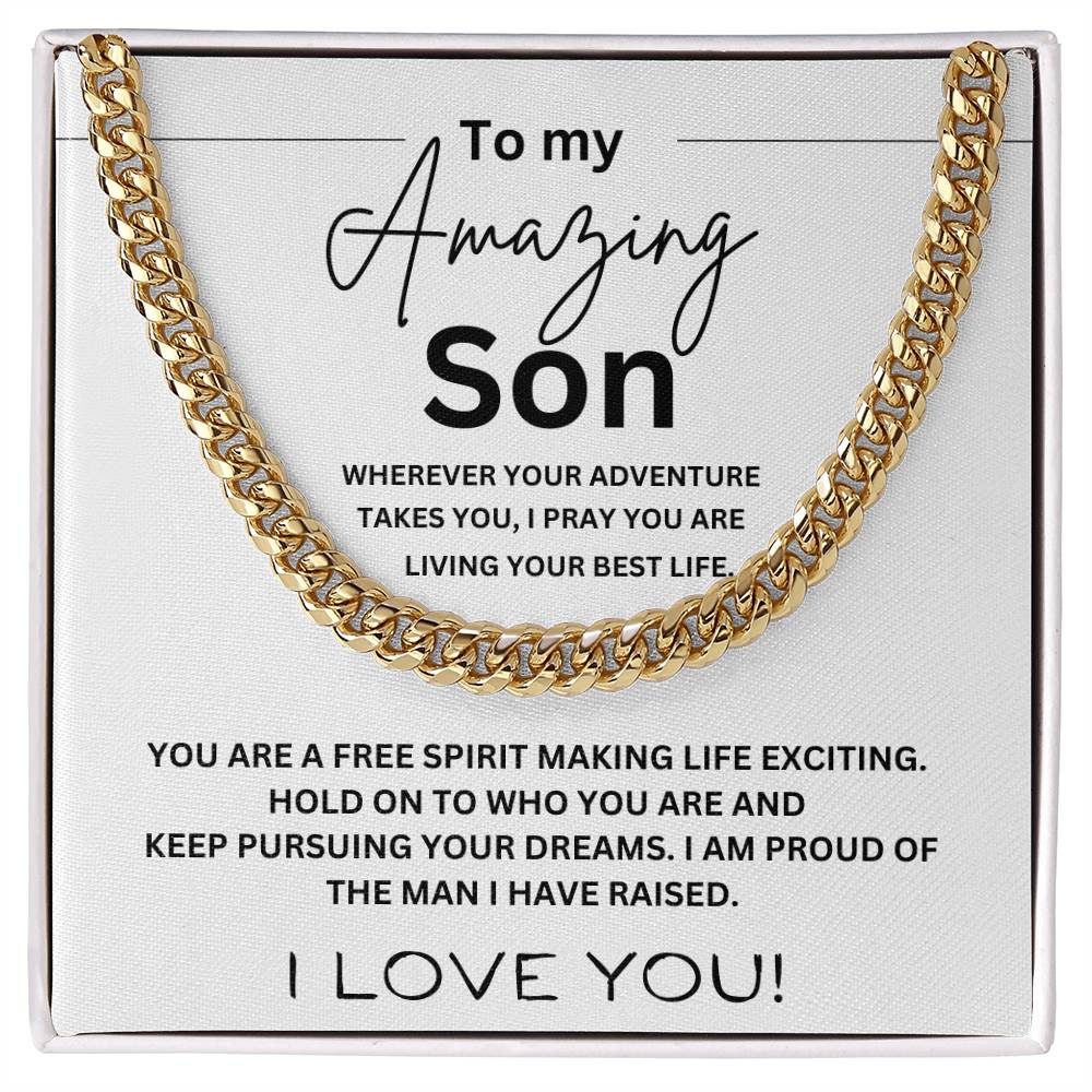 "To my Amazing Son" Cuban Chain