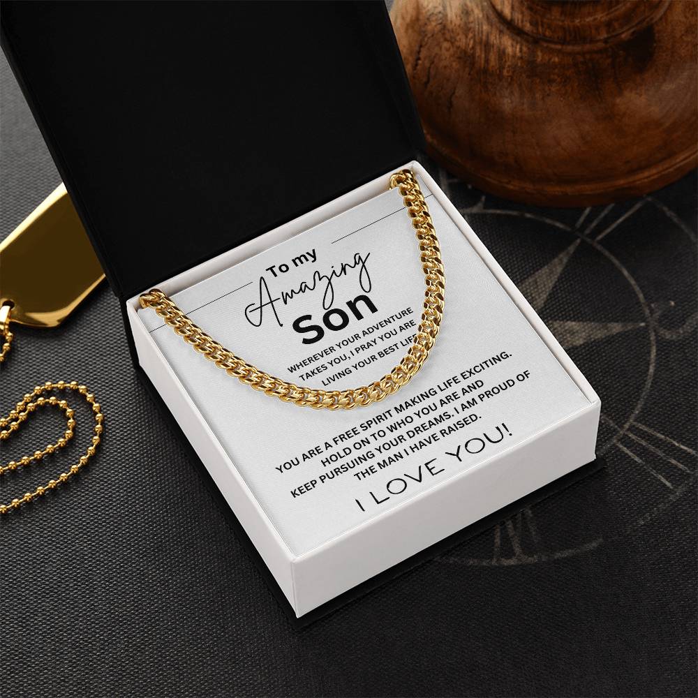 "To my Amazing Son" Cuban Chain