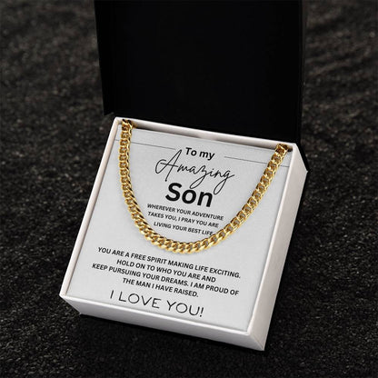 "To my Amazing Son" Cuban Chain