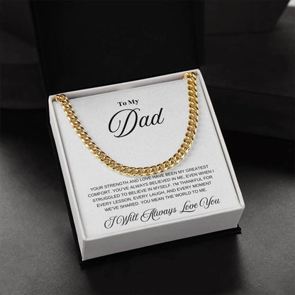 "To My Dad" Cuban Link Chain