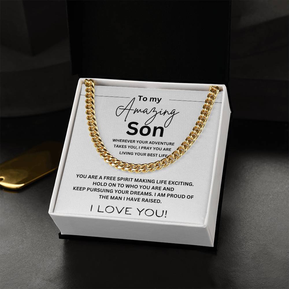 "To my Amazing Son" Cuban Chain