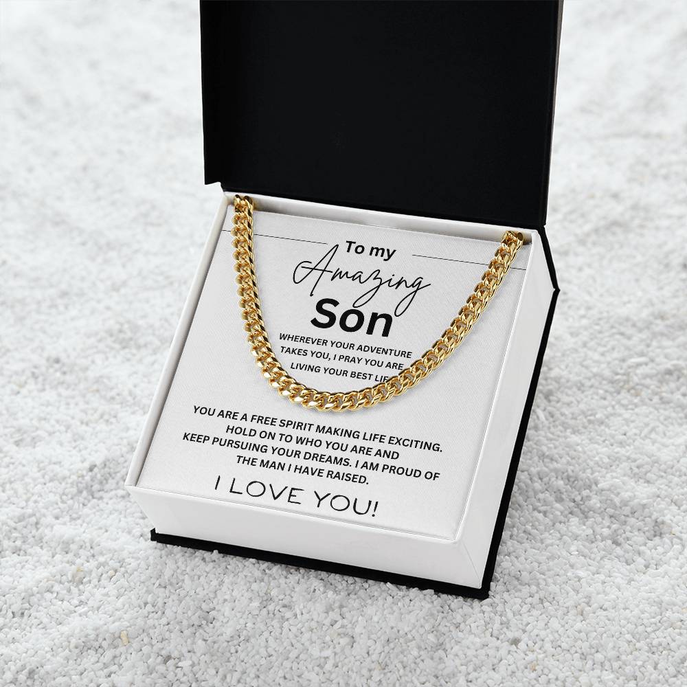 "To my Amazing Son" Cuban Chain