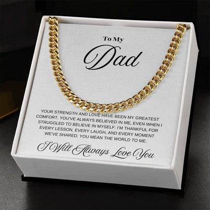 "To My Dad" Cuban Link Chain