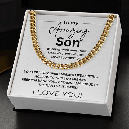 "To my Amazing Son" Cuban Chain