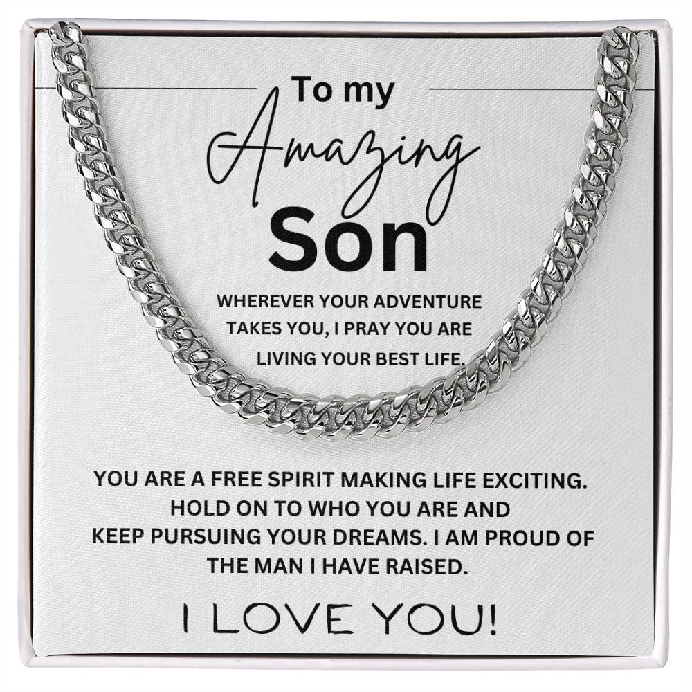 "To my Amazing Son" Cuban Chain