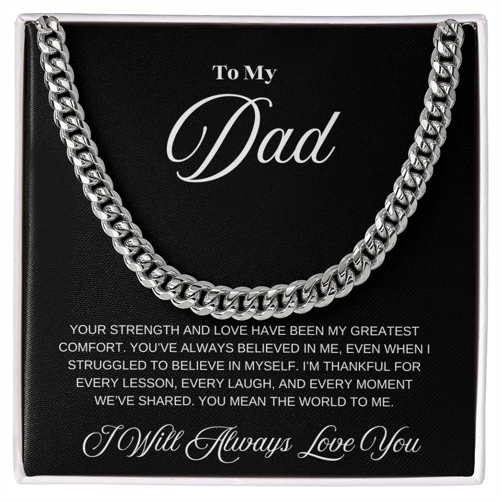 "To My Dad" Cuban Link Chain