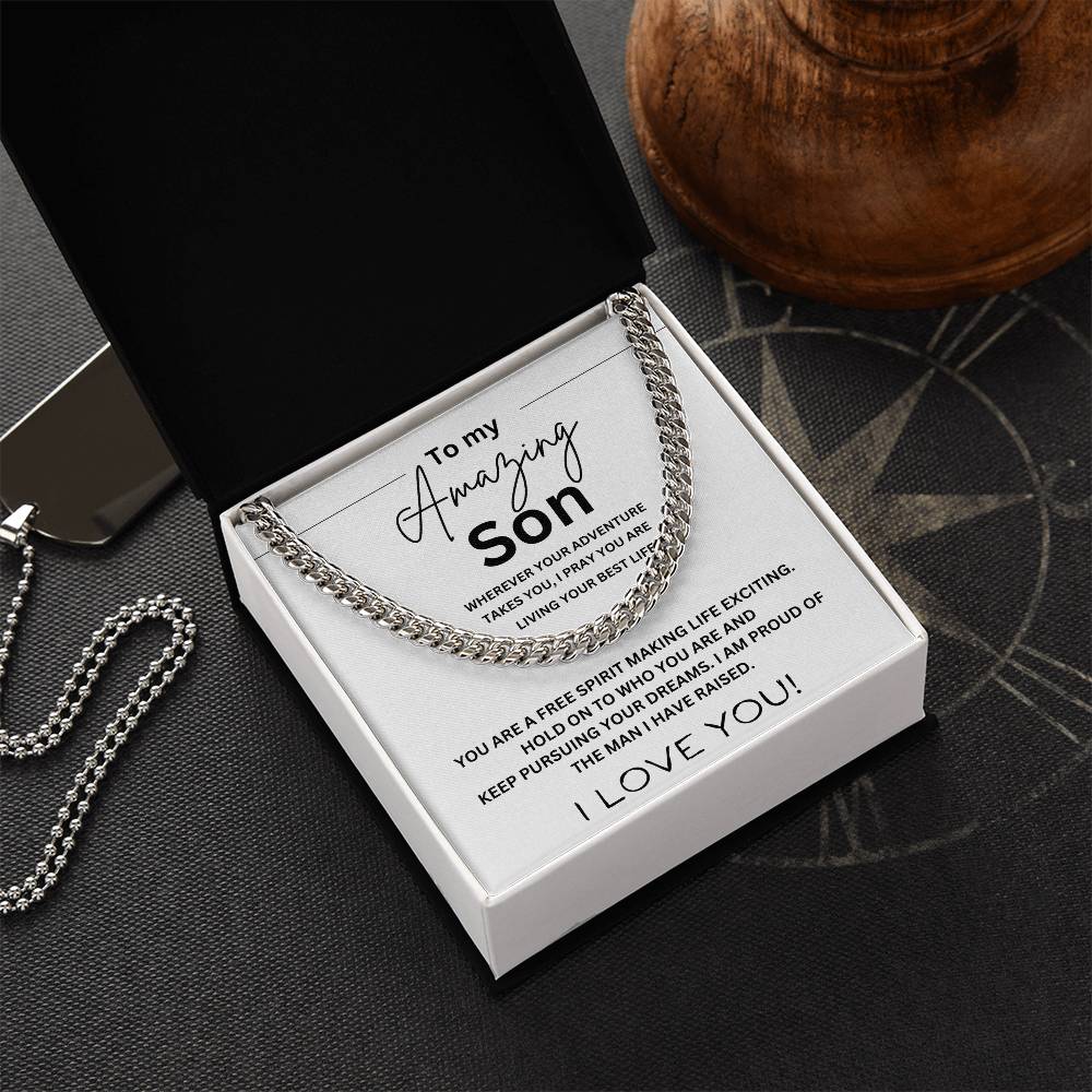 "To my Amazing Son" Cuban Chain