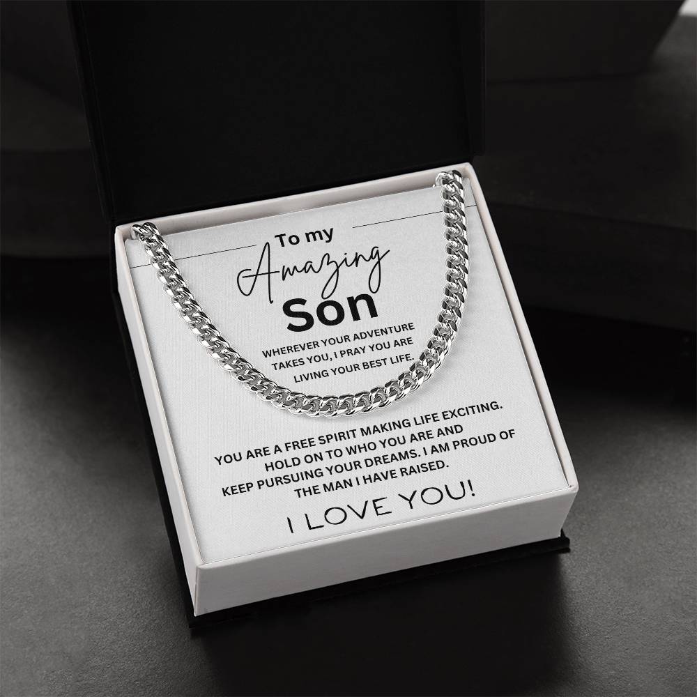 "To my Amazing Son" Cuban Chain