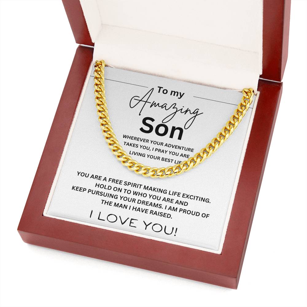 "To my Amazing Son" Cuban Chain