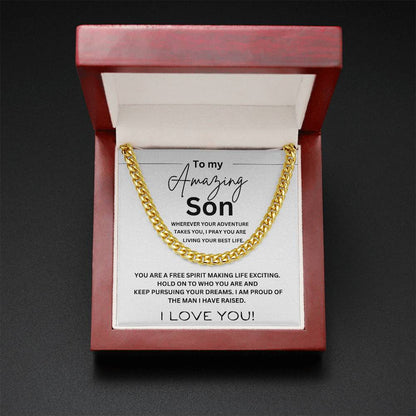 "To my Amazing Son" Cuban Chain