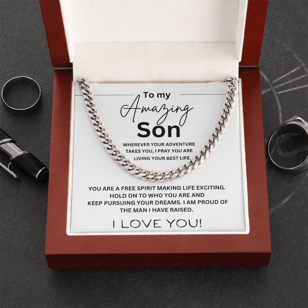 "To my Amazing Son" Cuban Chain