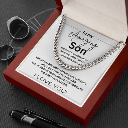 "To my Amazing Son" Cuban Chain