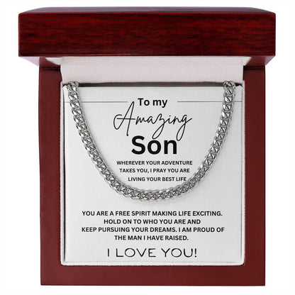 "To my Amazing Son" Cuban Chain