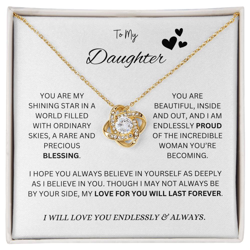 To My "Proud Daughter" Necklace (White Message Card)