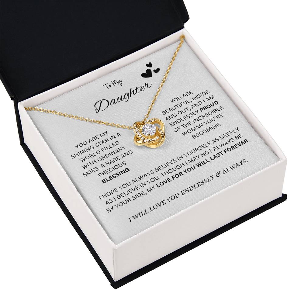 To My "Proud Daughter" Necklace (White Message Card)