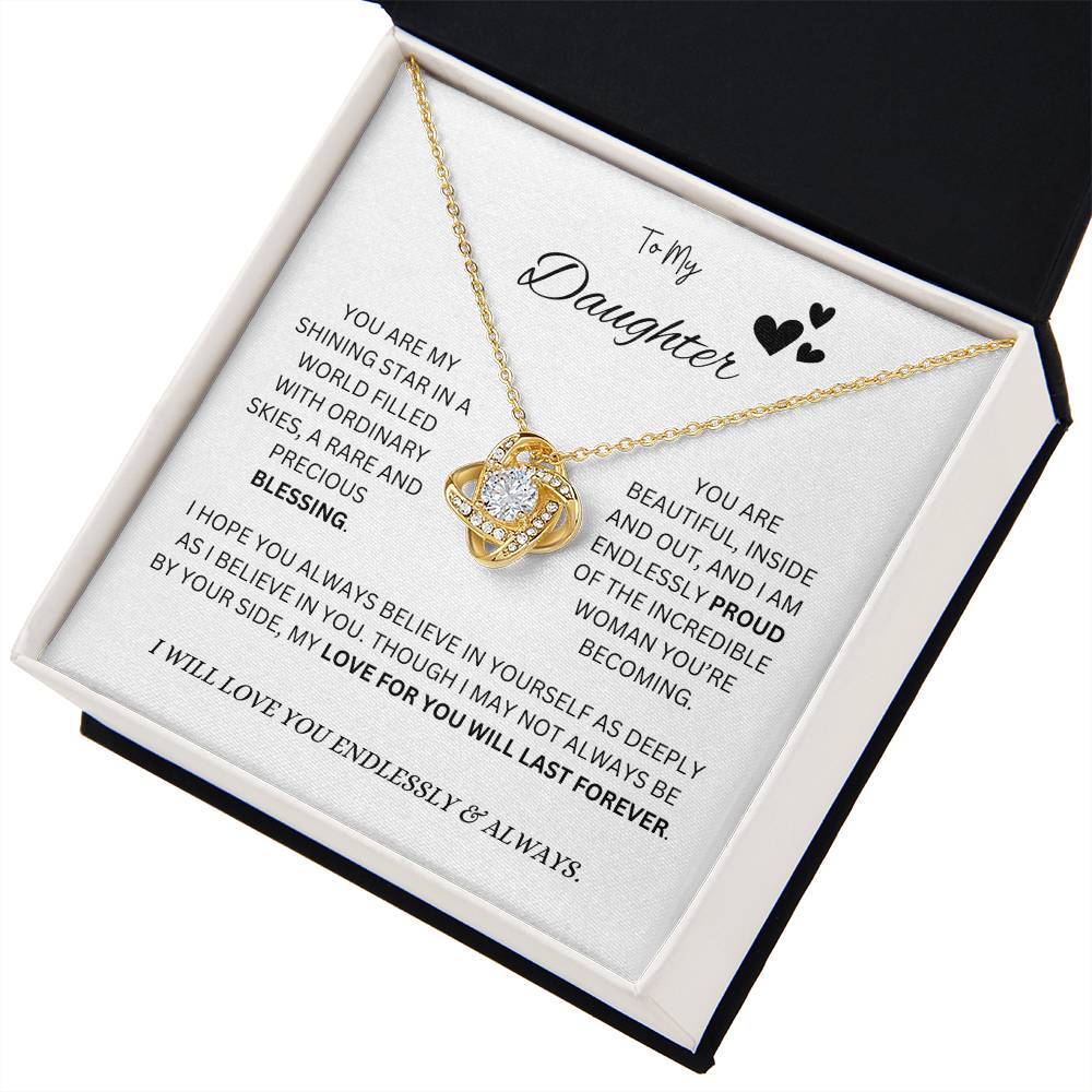 To My "Proud Daughter" Necklace (White Message Card)