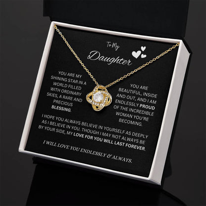 To My "Proud Daughter" Necklace (Black Message Card)