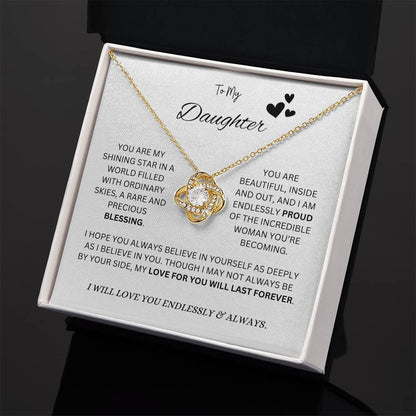 To My "Proud Daughter" Necklace (White Message Card)