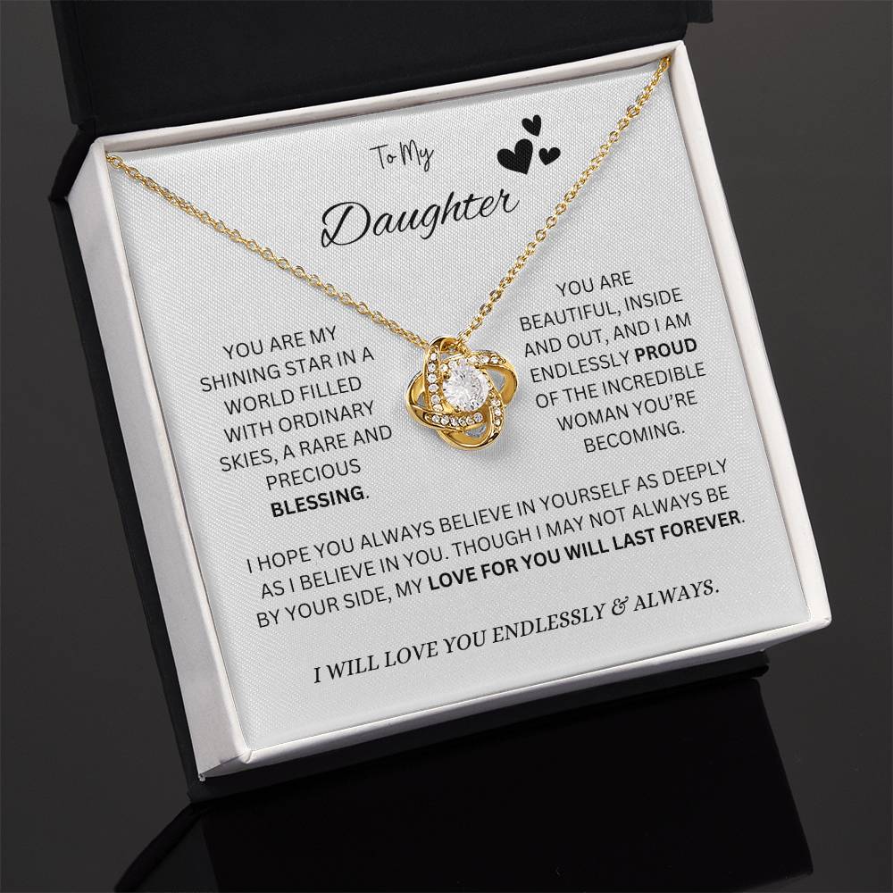 To My "Proud Daughter" Necklace (White Message Card)