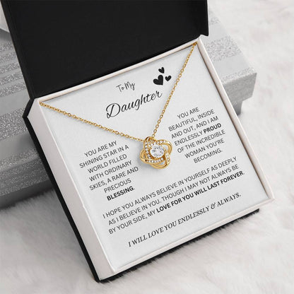 To My "Proud Daughter" Necklace (White Message Card)