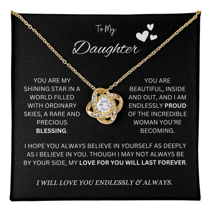 To My "Proud Daughter" Necklace (Black Message Card)