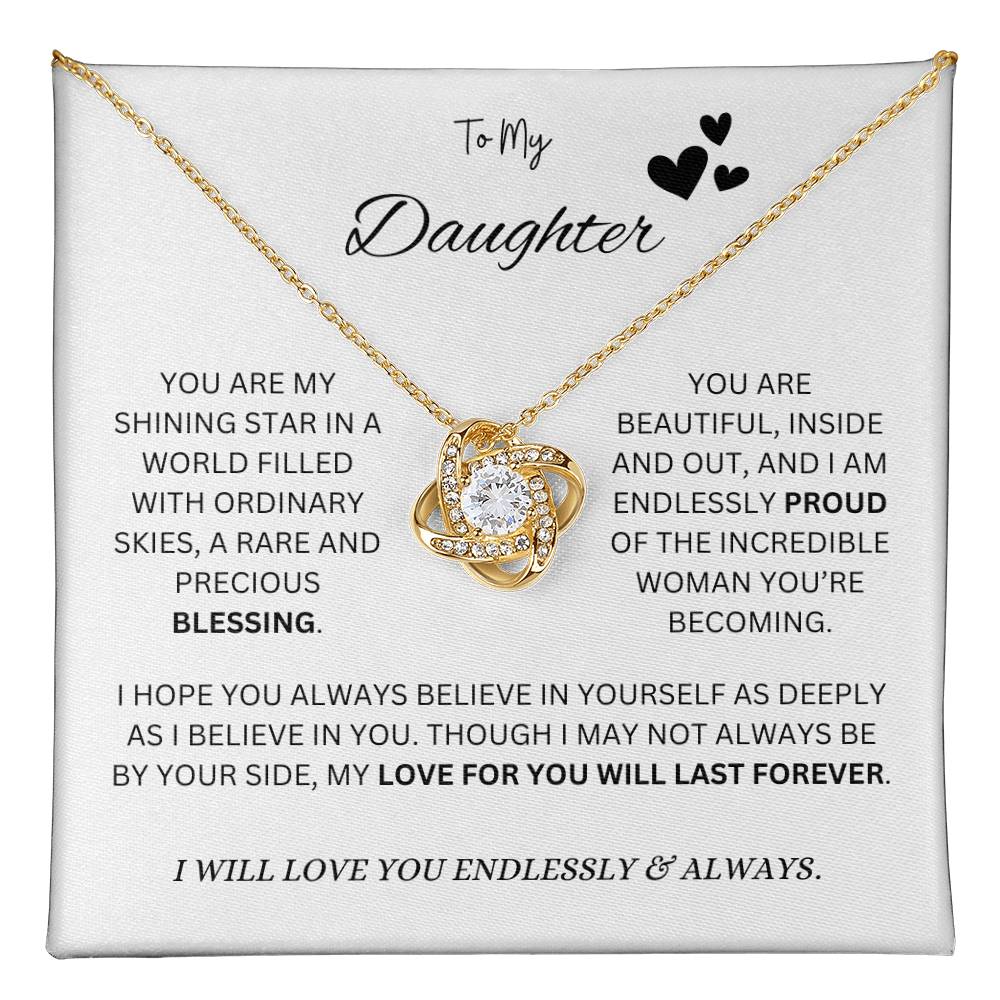 To My "Proud Daughter" Necklace (White Message Card)