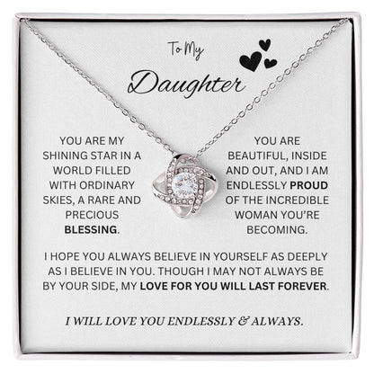 To My "Proud Daughter" Necklace (White Message Card)