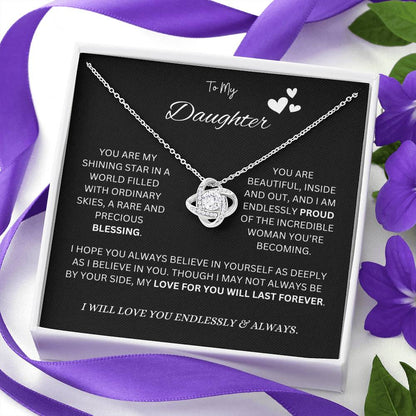 To My "Proud Daughter" Necklace (Black Message Card)