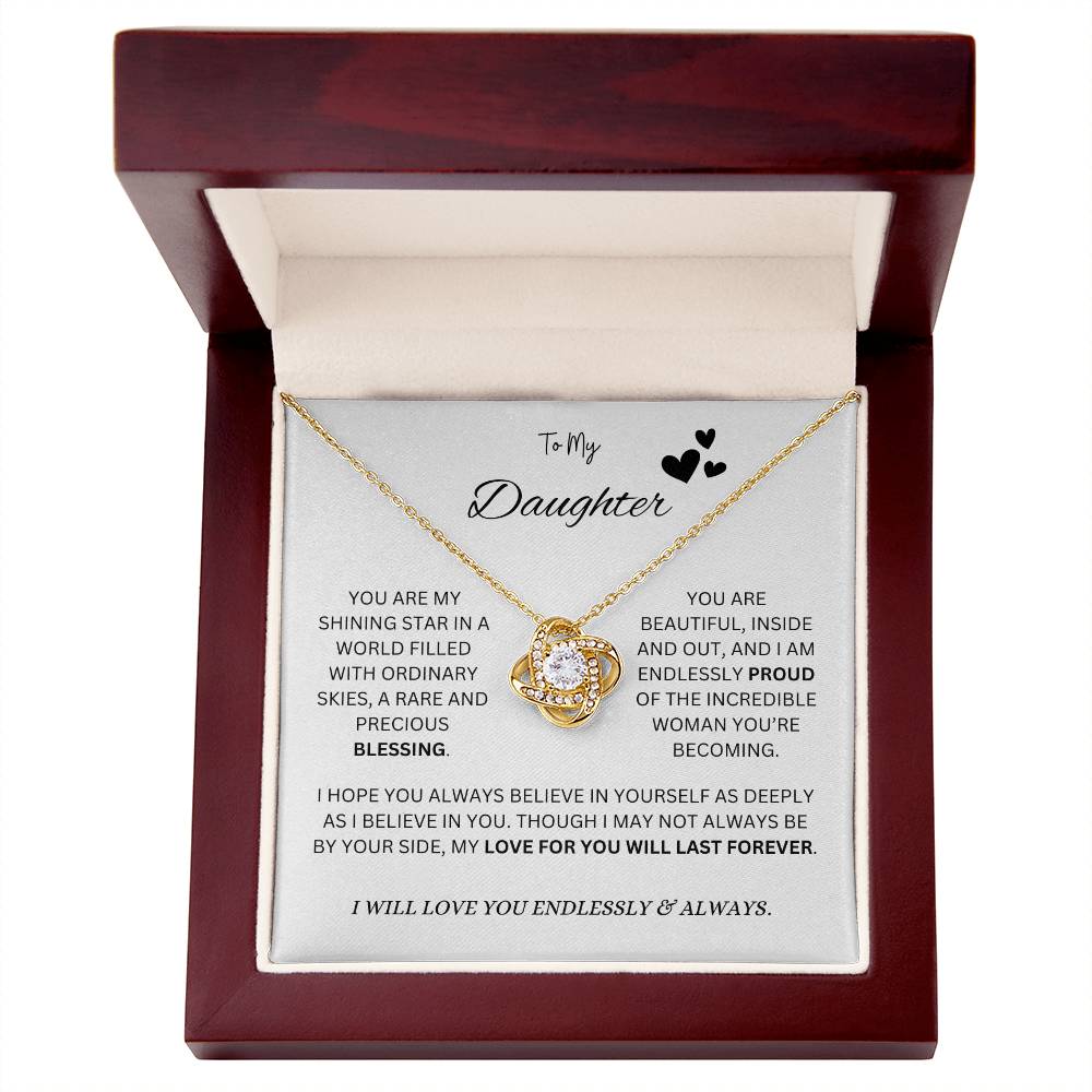 To My "Proud Daughter" Necklace (White Message Card)