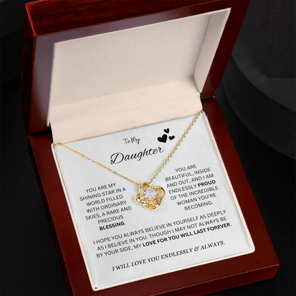 To My "Proud Daughter" Necklace (White Message Card)