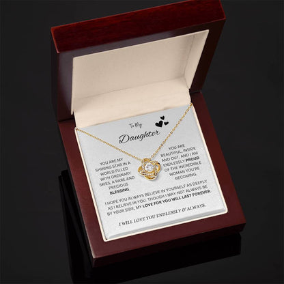 To My "Proud Daughter" Necklace (White Message Card)