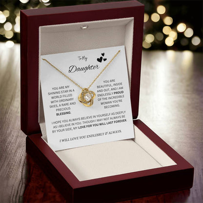 To My "Proud Daughter" Necklace (White Message Card)