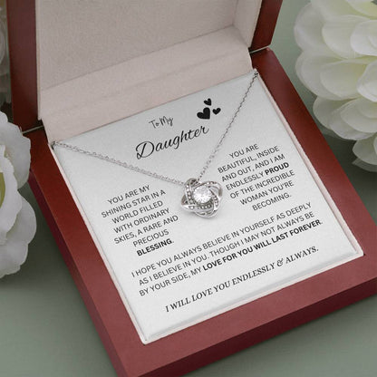 To My "Proud Daughter" Necklace (White Message Card)