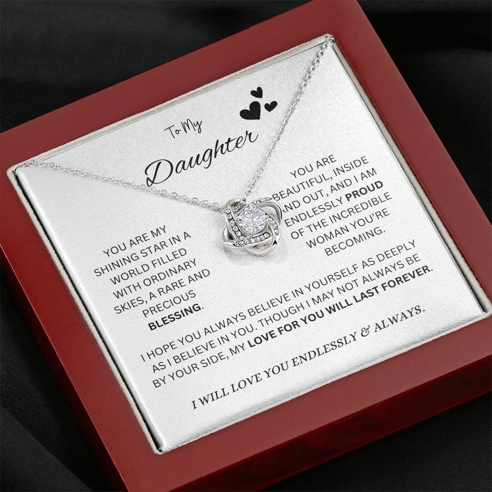 To My "Proud Daughter" Necklace (White Message Card)