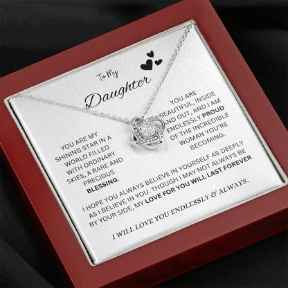 To My "Proud Daughter" Necklace (White Message Card)