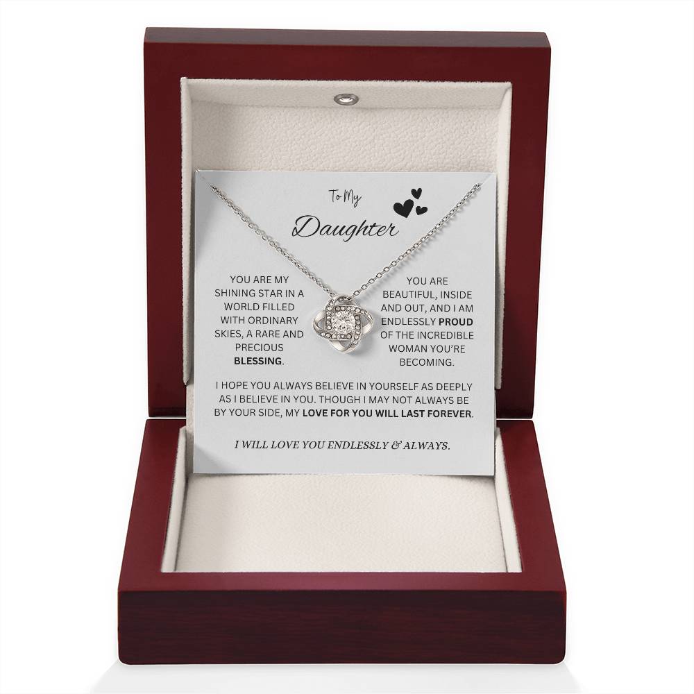 To My "Proud Daughter" Necklace (White Message Card)