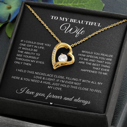 Forever Love Necklace for My Wife – A Symbol of Eternal Love & Devotion (Black Message Card)